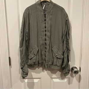 Free People Women’s Green Bomber Jacket